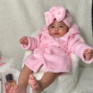 Adorable Pink Baby Robe with Bow